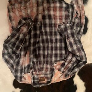 Plaid Button-Up Shirt